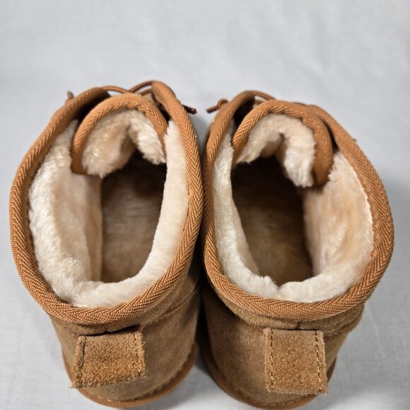 ASPEN Genuine Chestnut Suede Faux Fur Shearling Water Resistant Boot Women Sz 9. - Picture 14 of 17